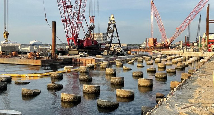 Marine foundation construction — pile driving and special inspection on a major infrastructure project